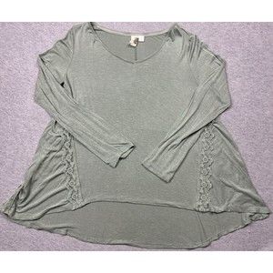 Birdcage Anthropologie Top Womens Medium Gauzy Green Pullover